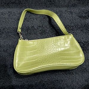 JW PEI Eva Shoulder Handbag (Sage Green Croc)